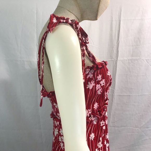 FREE PEOPLE Size 4 Love Like This Red Floral Mini Dress; Preloved - Picture 3 of 8